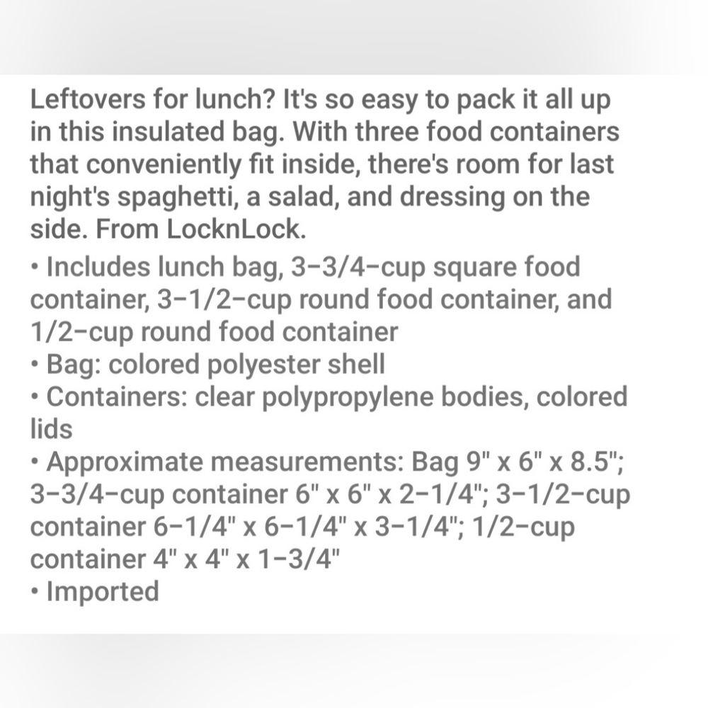 LocknLock Purple Insulated Lunch Bag with 3 Matching Containers. New, Never Used - Picture 3 of 9